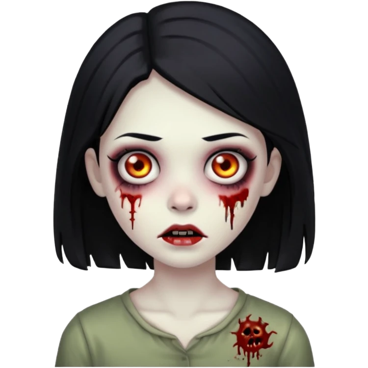 girl zombie with black hair emoji