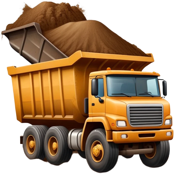 lorry 18 wheeler dumping dirt emoji