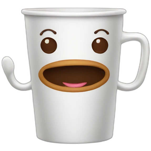 coffee cup character with legs and arms emoji