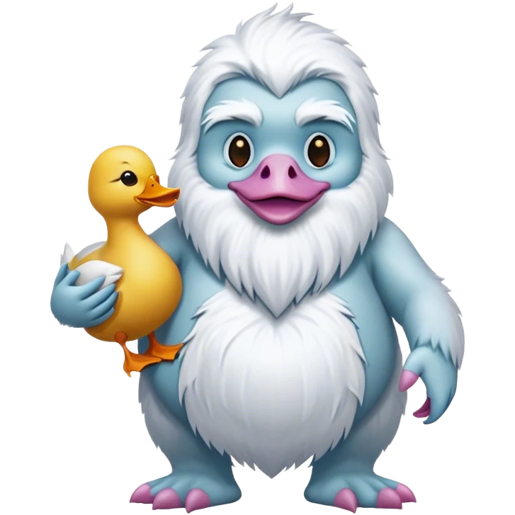 Yeti holding duck emoji