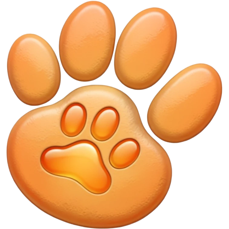 a very light pale pastel apricot pawprint emoji
