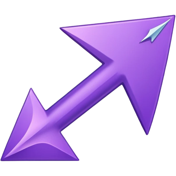 arrow curved emoji-style purple colour only one point emoji