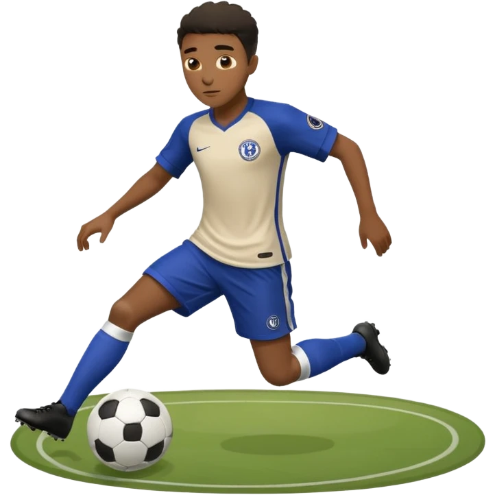 Black Chelsea FC Soccer player scoring a goal emoji