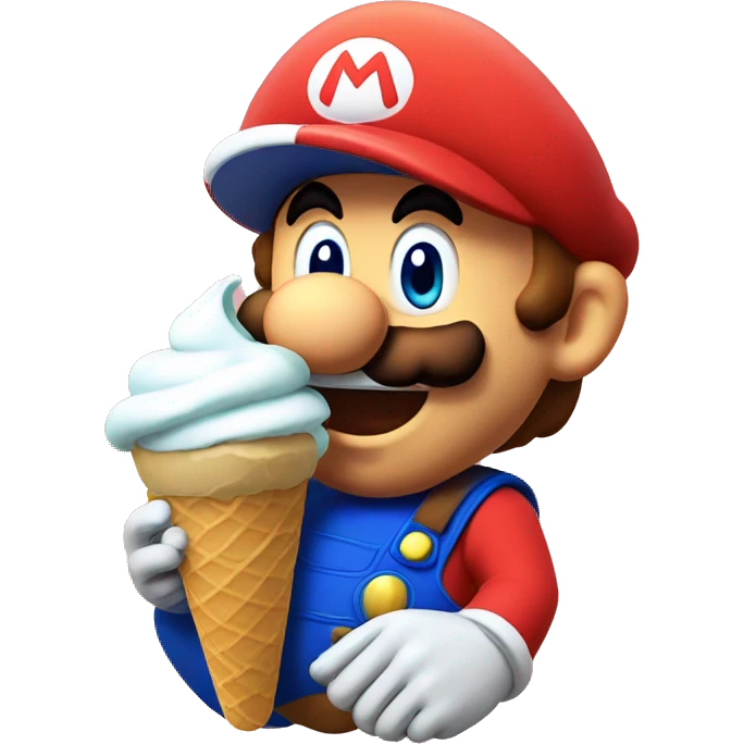 mario eating icecream emoji