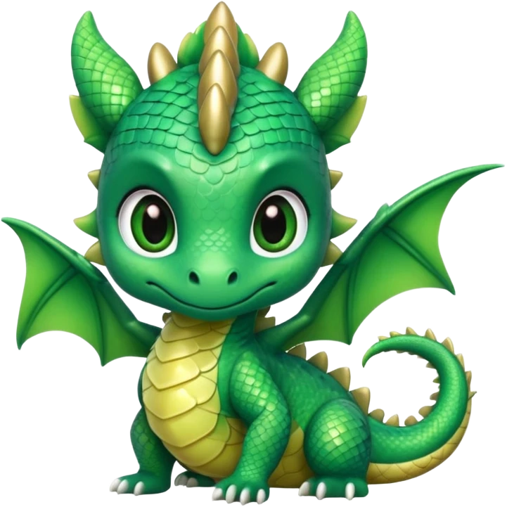Adorable kawaii baby chibi dragon emoji