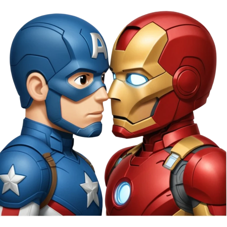 Captain America and Iron Man kissing emoji