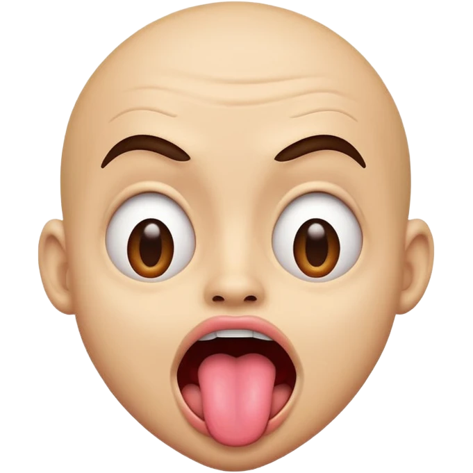 A shaking head emoji with tounge out looking crazy emoji