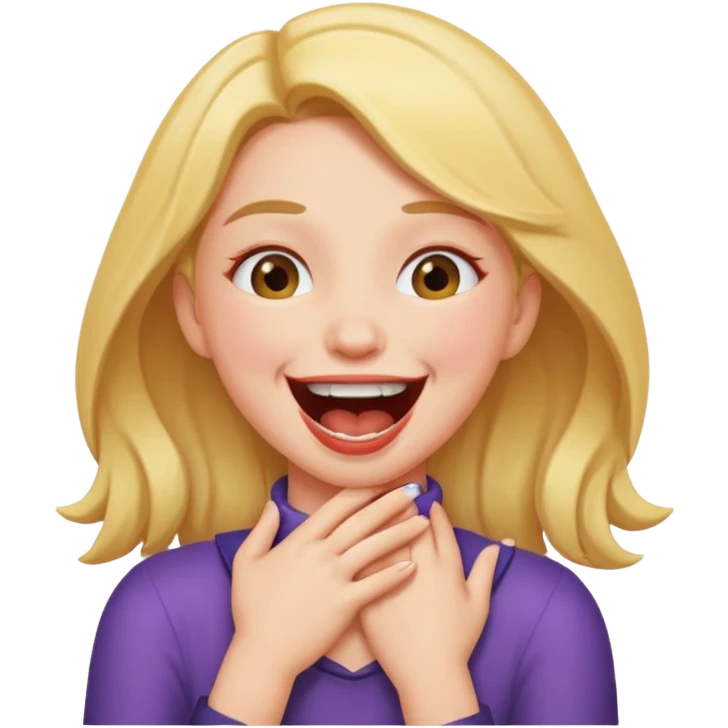Girl choking herself and laughing  emoji