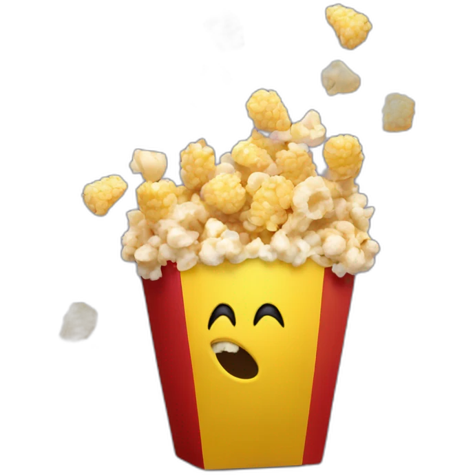 Pac Man eating popcorn, cinema emoji