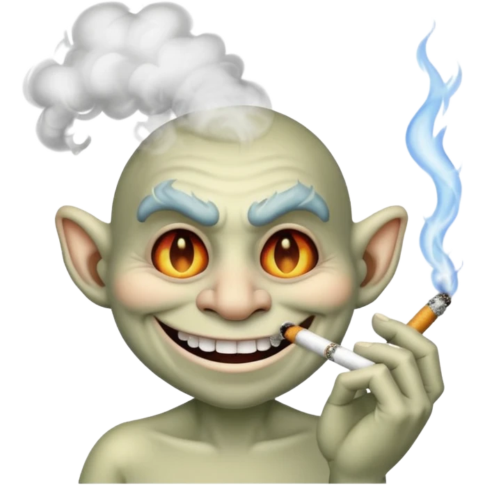 Troll face smoking a cigarette  emoji