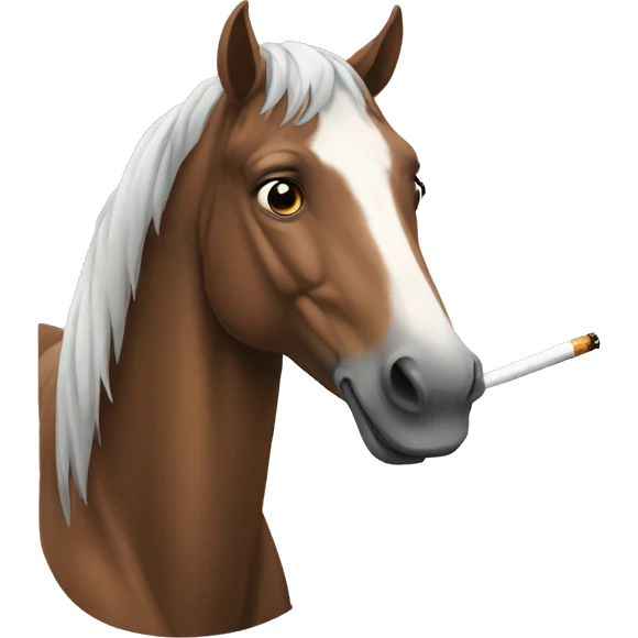 A horse with cigarette emoji
