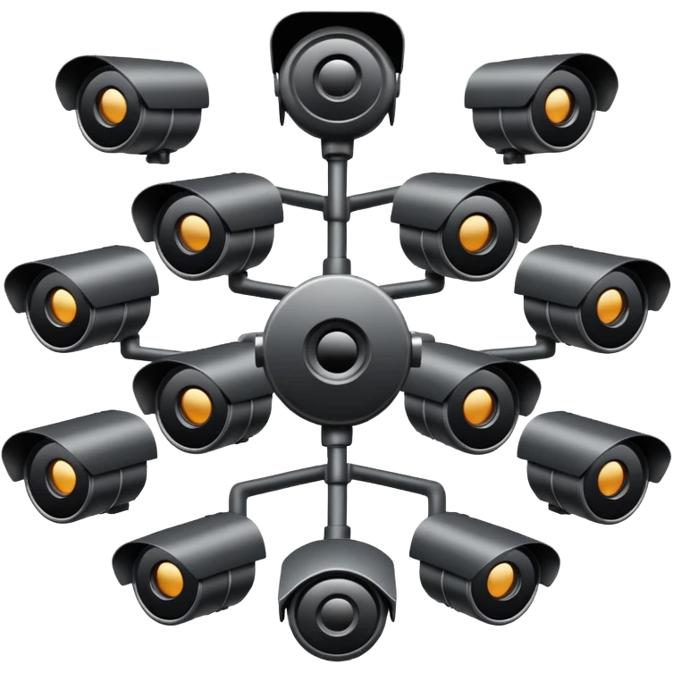 Circle of CCTV facing every direction  emoji