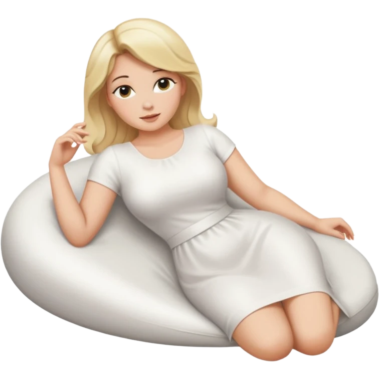 curvy blonde woman lying on her side, SFW emoji