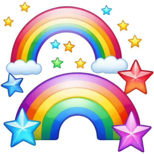 rainbow sparkled stars emoji