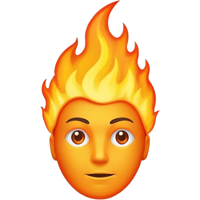 head flame built into design emoji