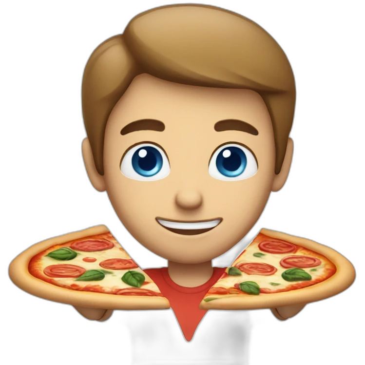 blue eyes man making pizza emoji