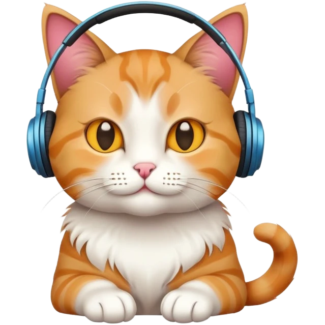 Cat likes music emoji