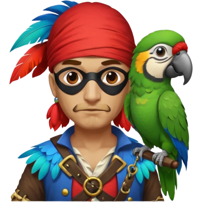 pirate and parrot emoji