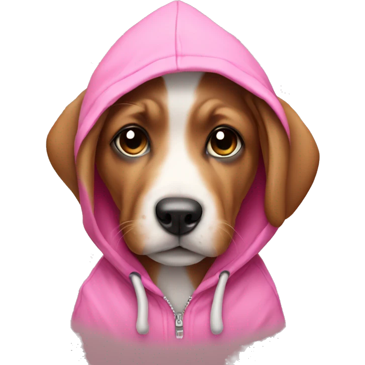 puppy wearing a pink hoodie  emoji