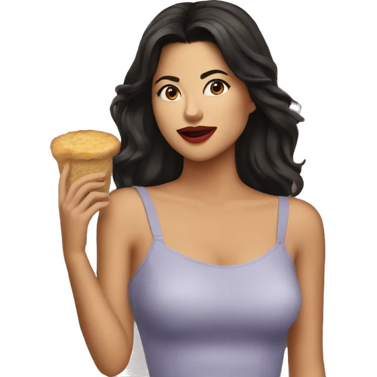 Selena qui mange des pâtes  emoji
