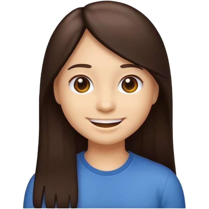 Make an emoji with long straight dark brown hair emoji