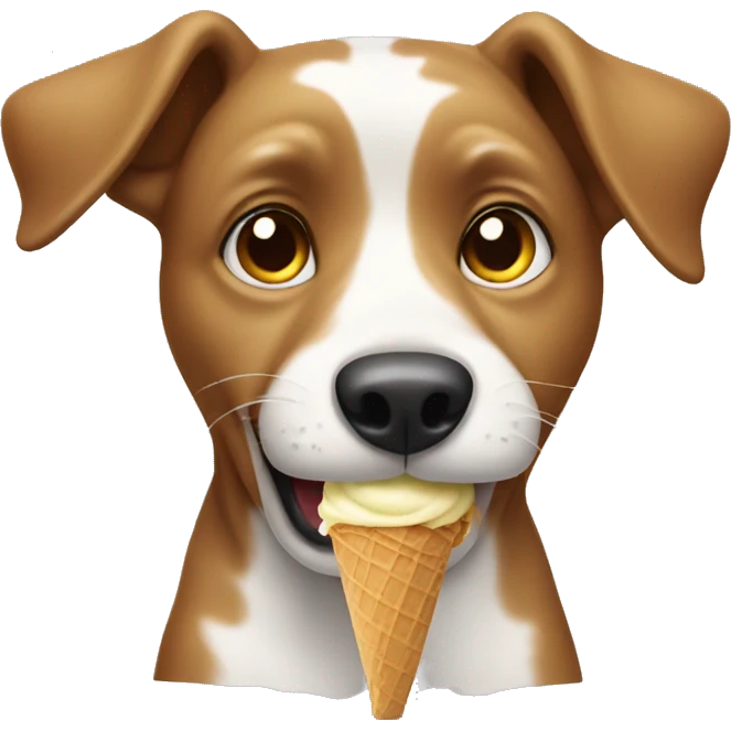 Dog eating ice cream  emoji