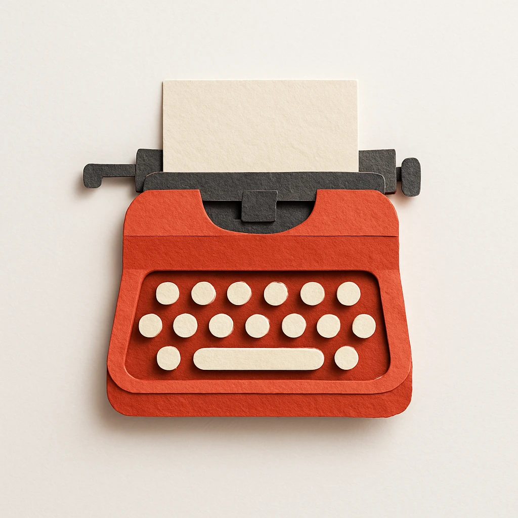 red typewriter emoji