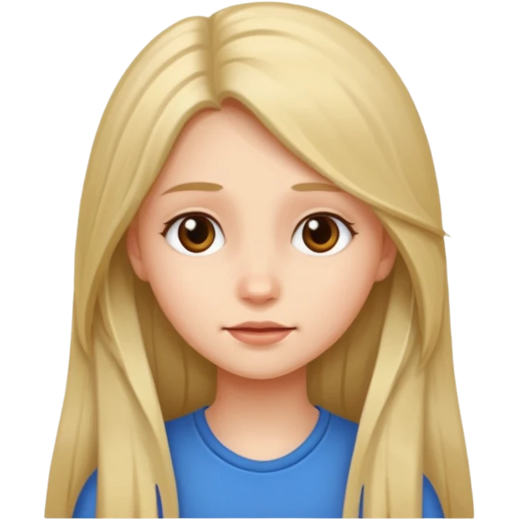 Дівчина з простими довгим волоссям emoji