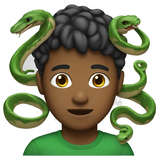 Boy with snakes in head emoji