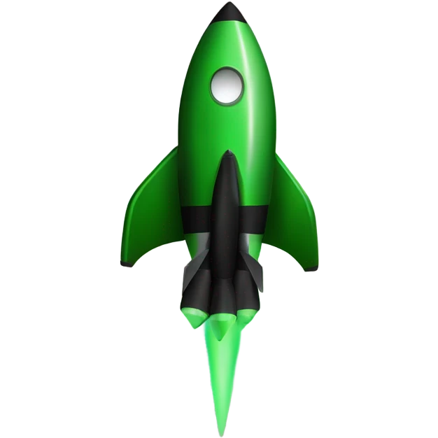 green and black rocket ship ios stile emoji