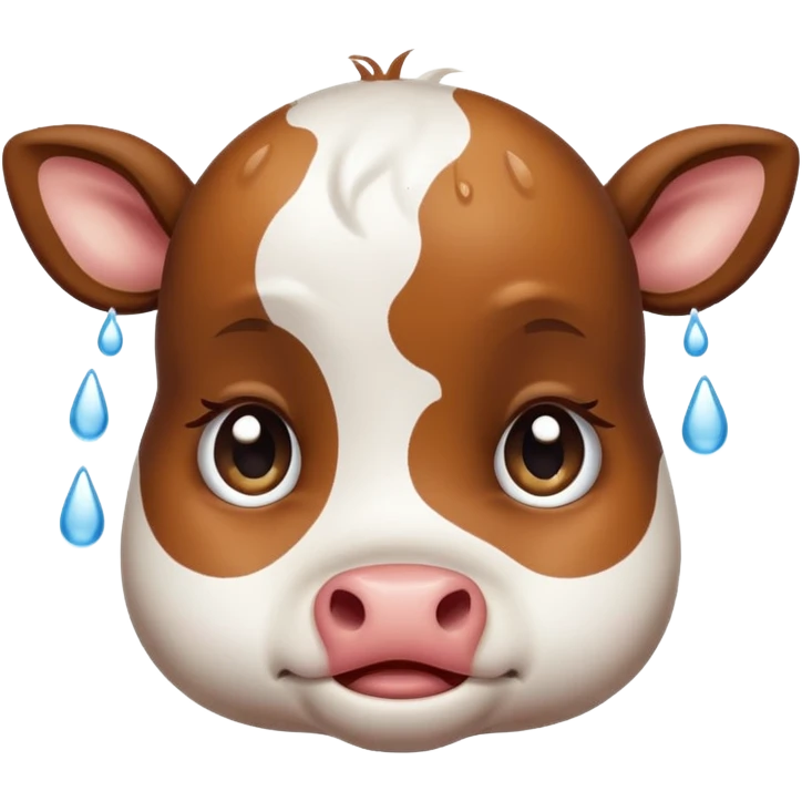 crying baby cow emoji