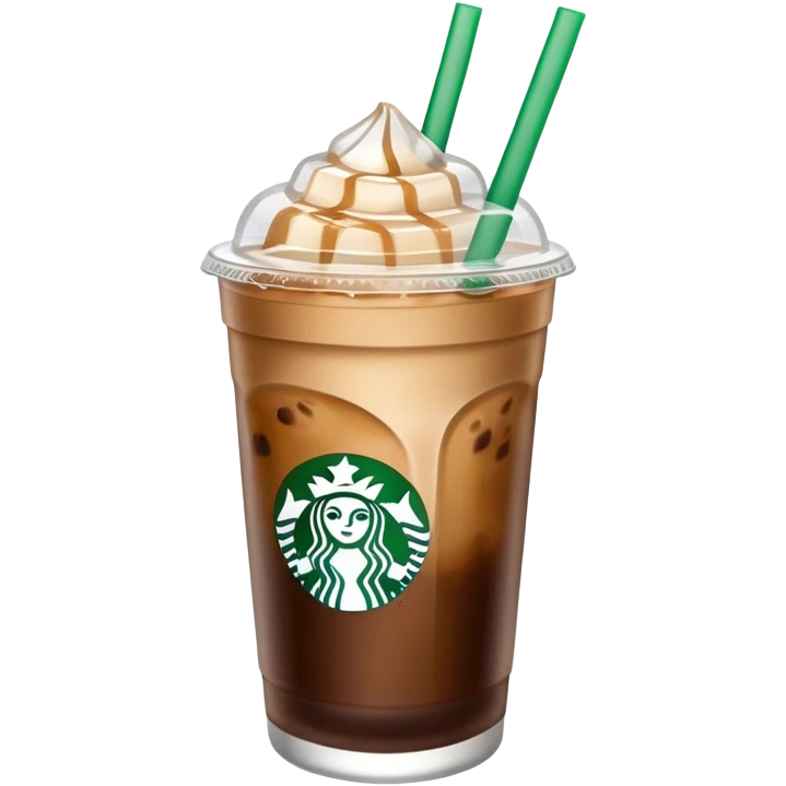 Starbuck ice coffee with ice cubes emoji