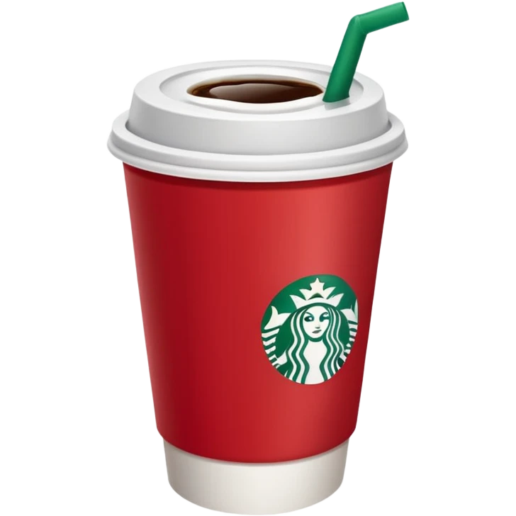 red starbucks cub with white lid emoji