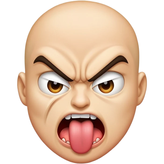Angry face sticking out the tongue emoji