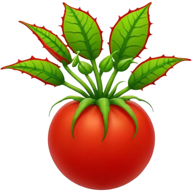 hybrid fusion of tomato and venus flytrap emoji emoji