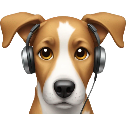 Dog with Earbuds emoji