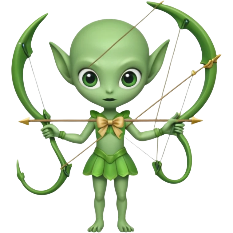 alien with bow emoji