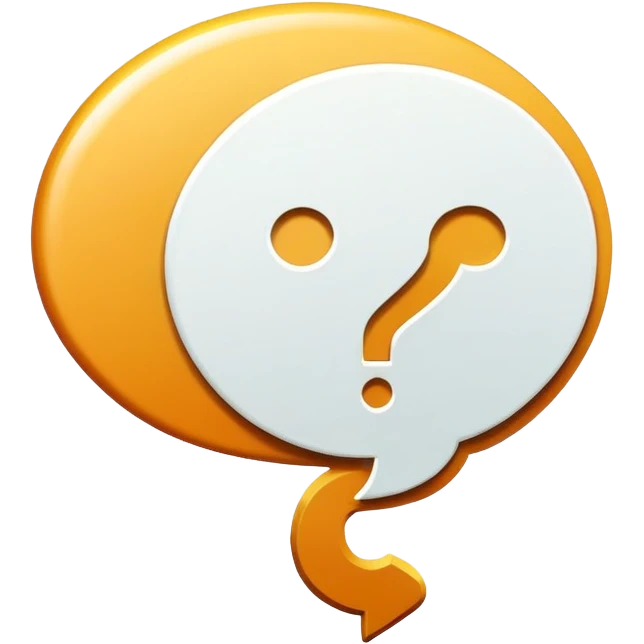 question mark inside a speech bubble emoji