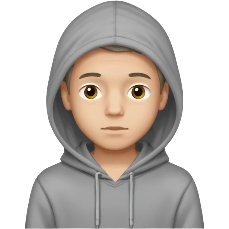 Skinny boy wearing grey hoddi emoji