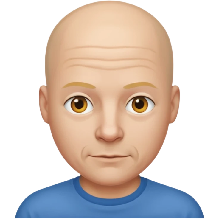 bald man with t shirt emoji