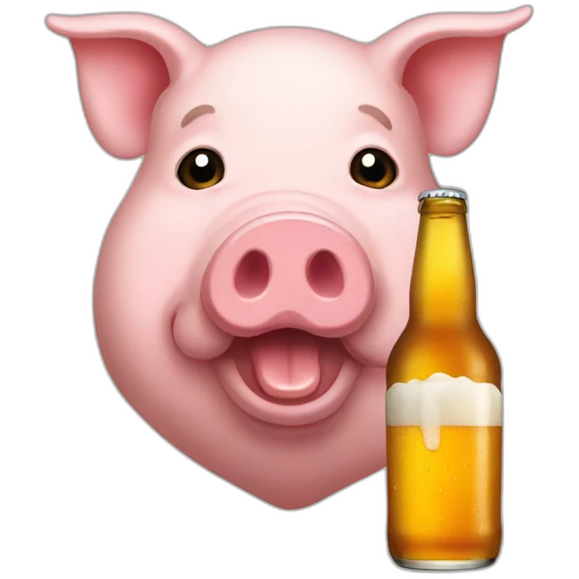 Pig drink beer emoji