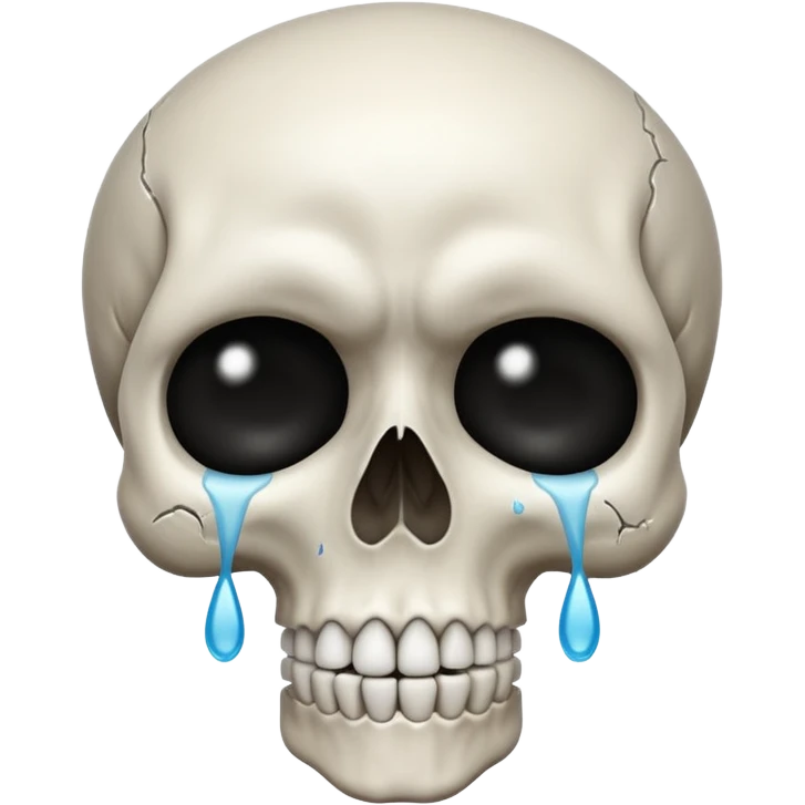 A skull crying emoji