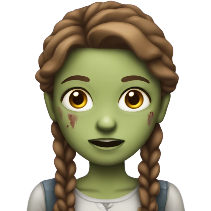 a zombie girl with brown hair in emoji iphone  emoji