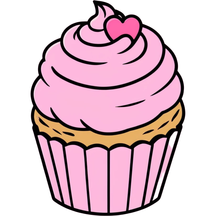 cupcake with pink icing emoji