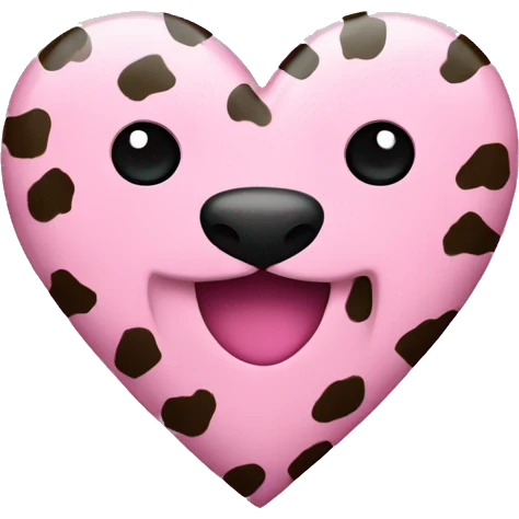 Pink Cheetah print heart  emoji