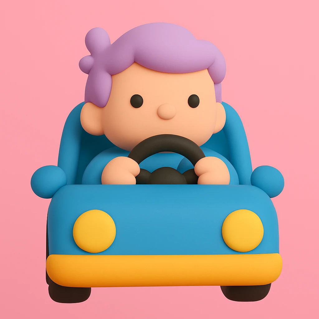 person driving a car emoji