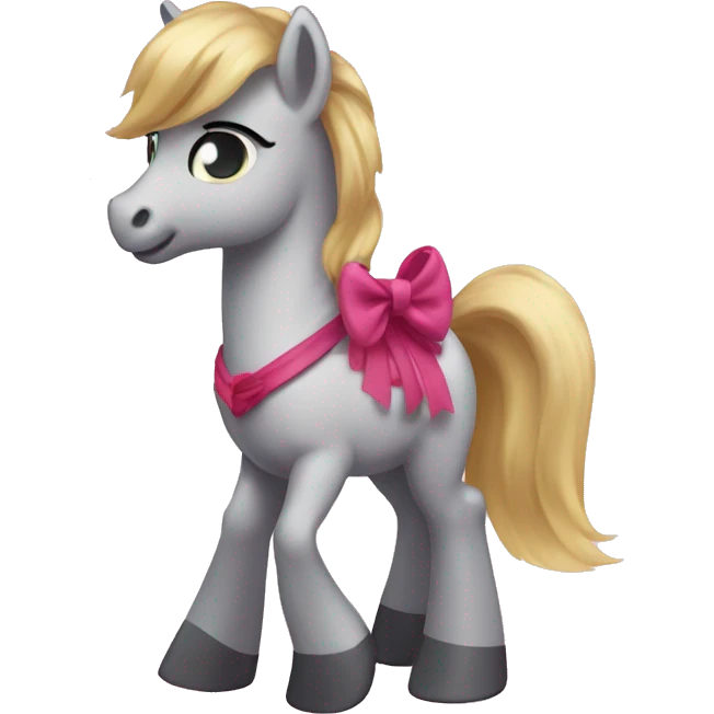 A pony with a bow and tu tu emoji