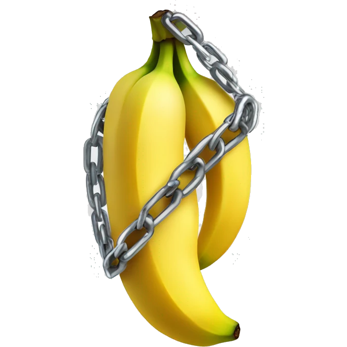 Banana wrapped in chain emoji