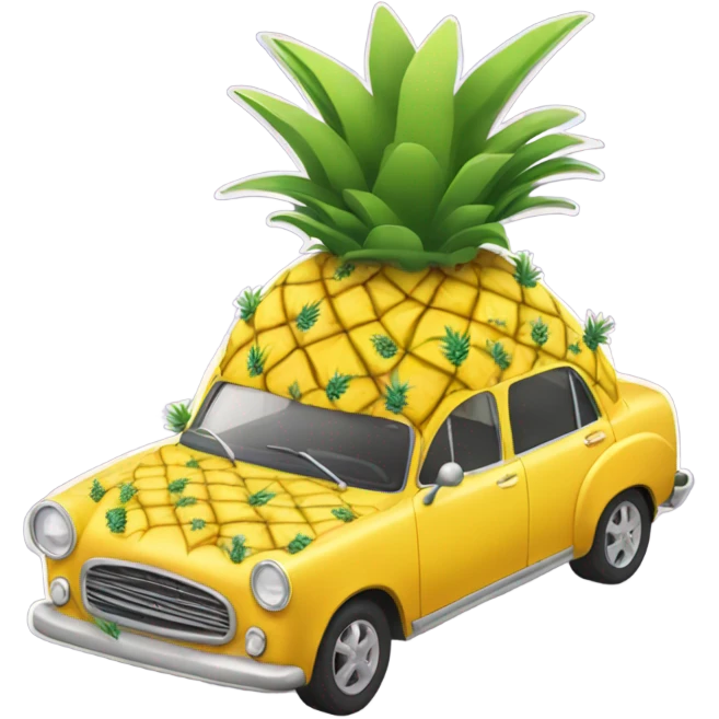 Car with pineapple stickers  emoji