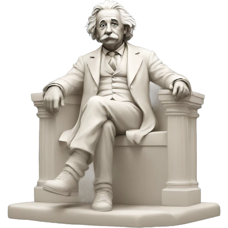 sitting philosopher-statue as albert einstein emoji